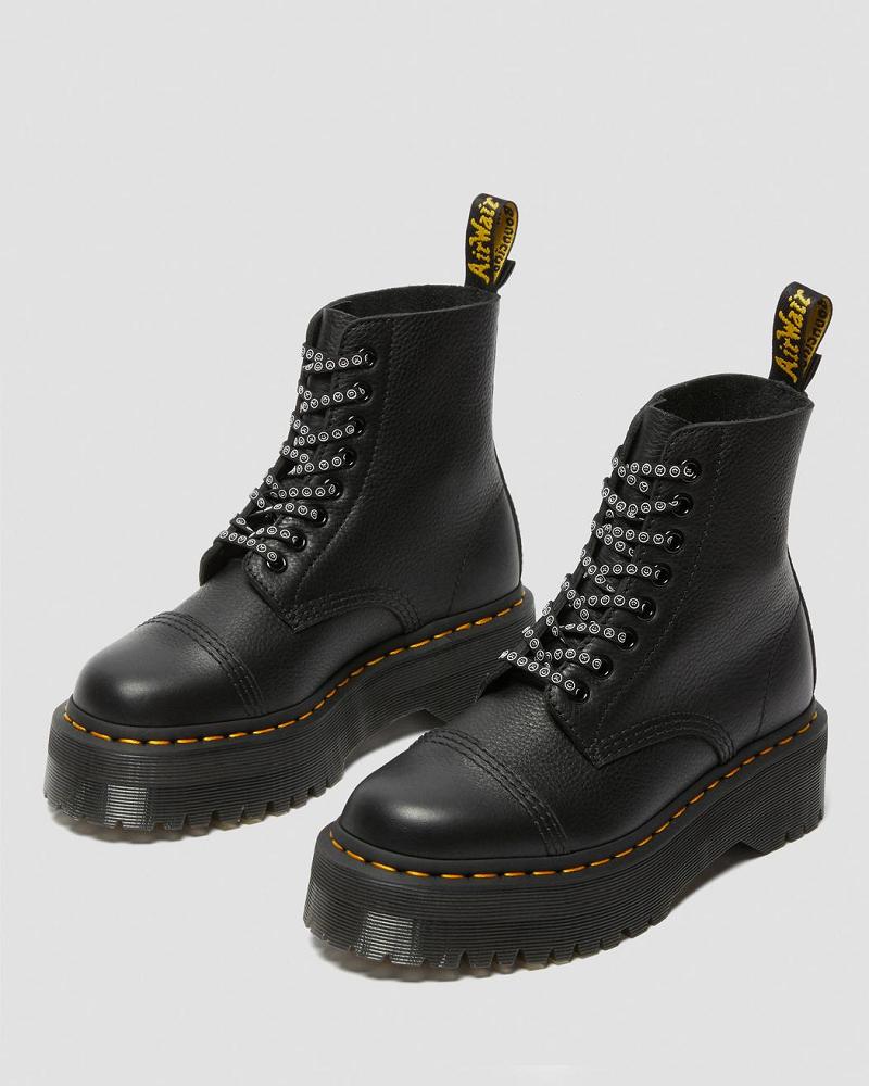 Black Women's Dr Martens Sinclair Lazy Oaf Leather Platform Boots | CA 254LIS